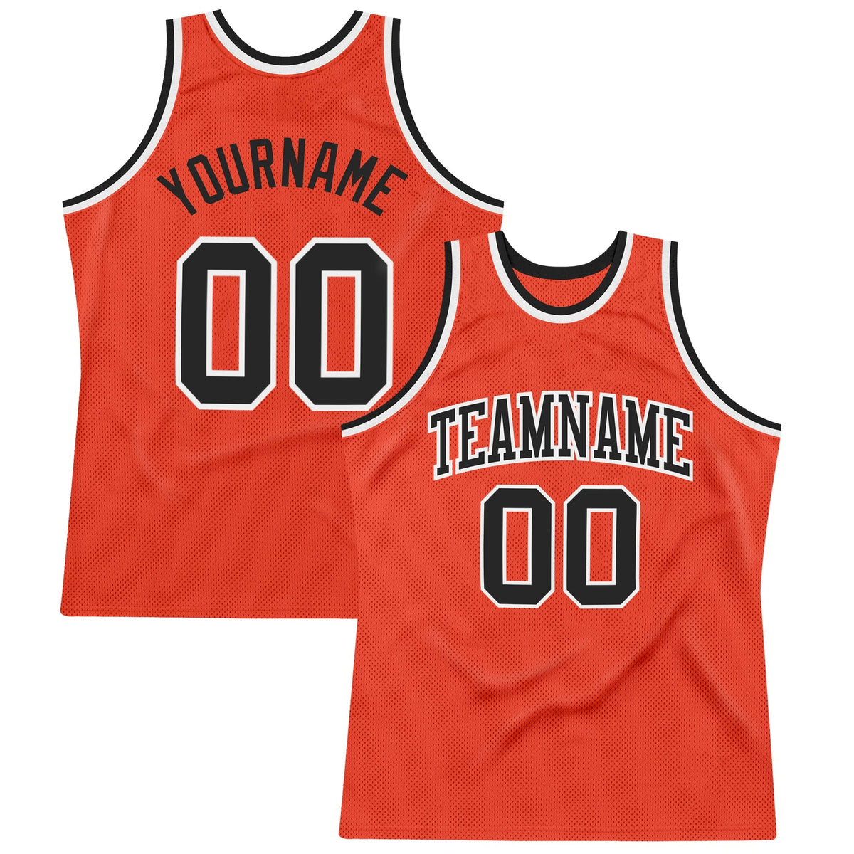 Custom Basketball Jersey - Orange Black-White Throwback