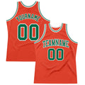 Custom Basketball Jersey - Orange Kelly Green-White Throwback