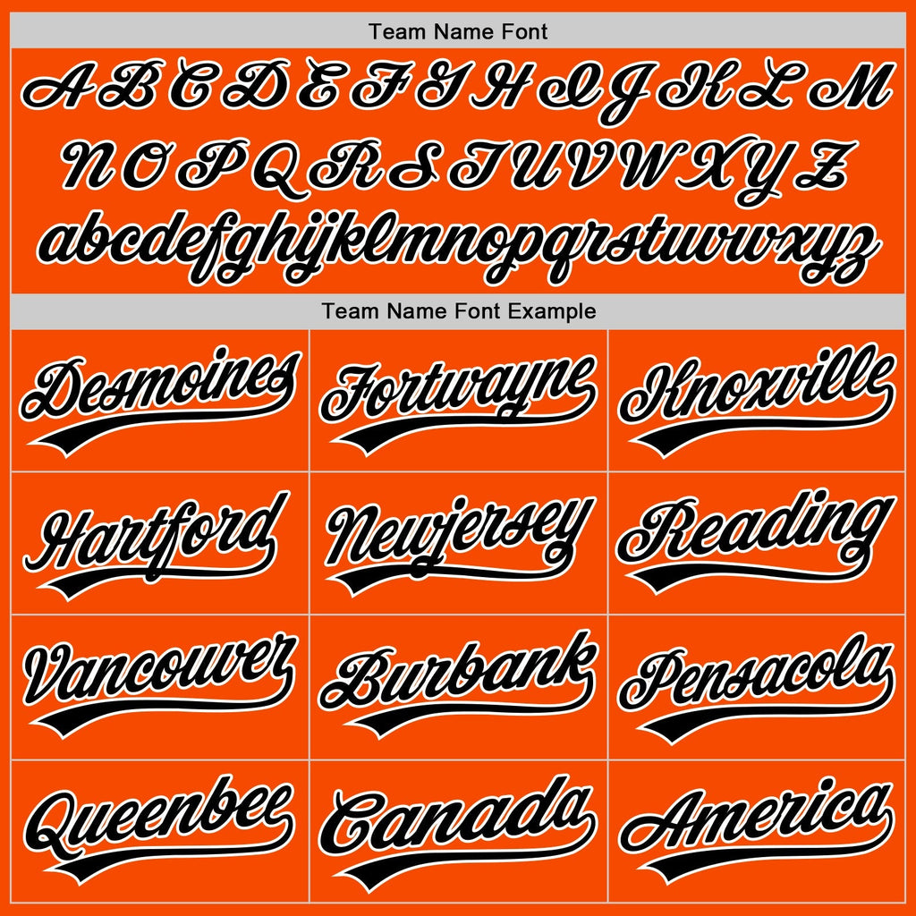 Custom Baseball Jersey - Orange Black-White