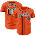 Custom Baseball Jersey - Orange White Pinstripe Black