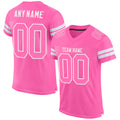 Custom Football Jersey - Pink Pink-White Mesh