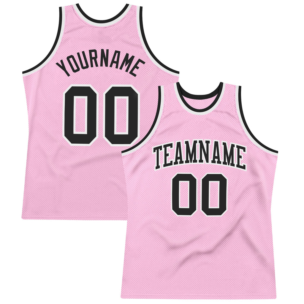 Custom Basketball Jersey - Light Pink Black-White Throwback