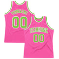 Custom Basketball Jersey - Pink Neon Green-White Throwback