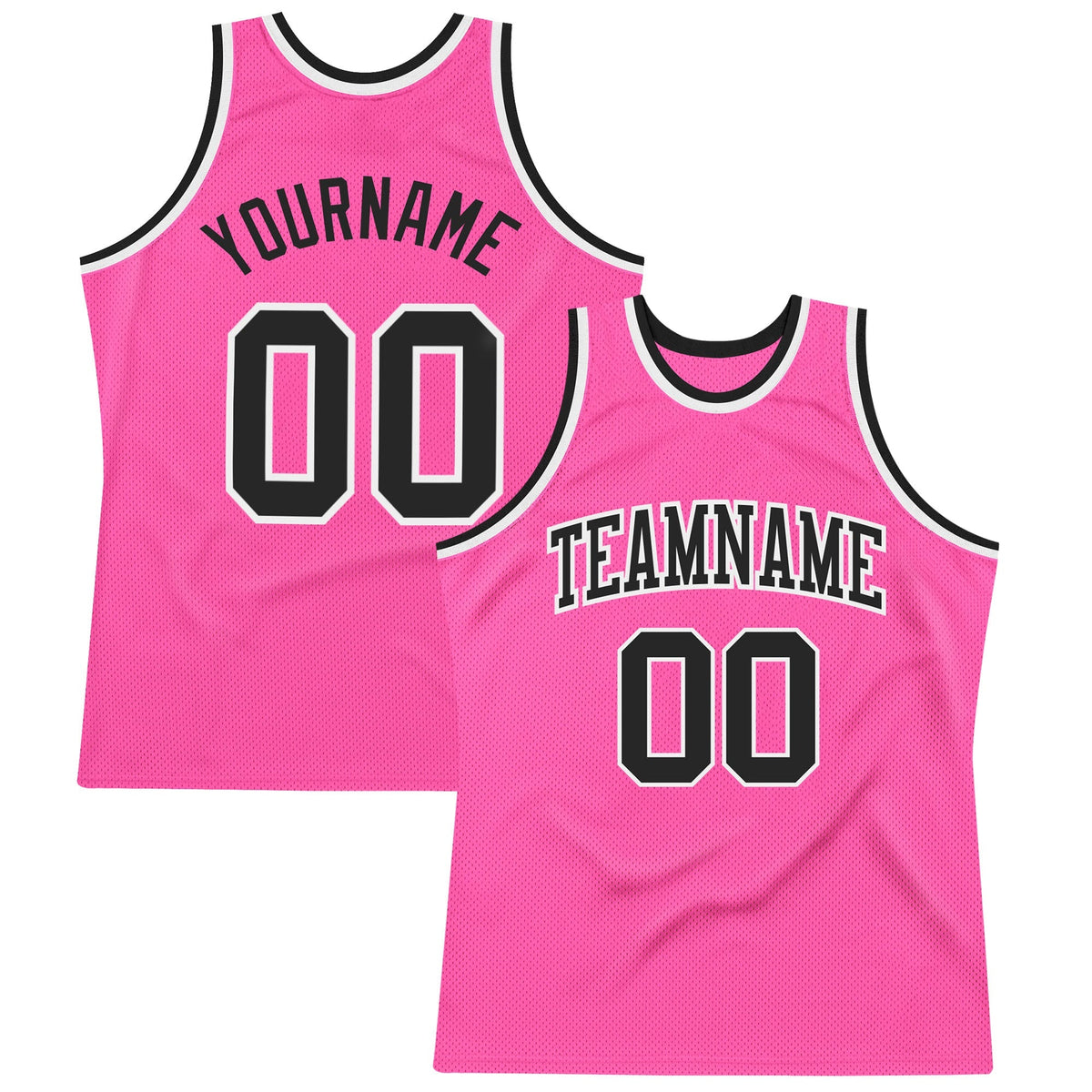 Custom Basketball Jersey - Pink Black-White Throwback