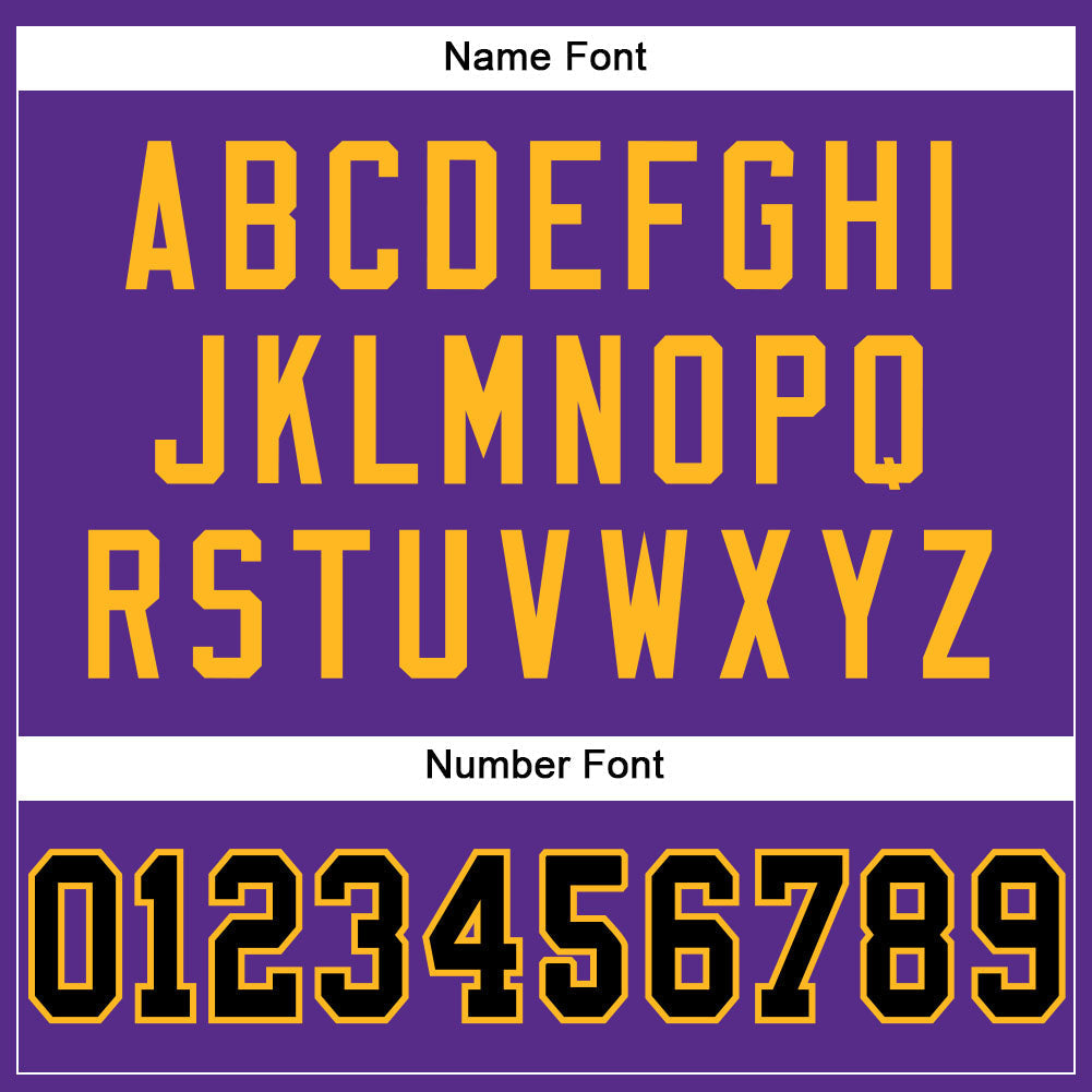 Custom Football Jersey - Purple Black-Gold Mesh