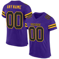 Custom Football Jersey - Purple Black-Gold Mesh