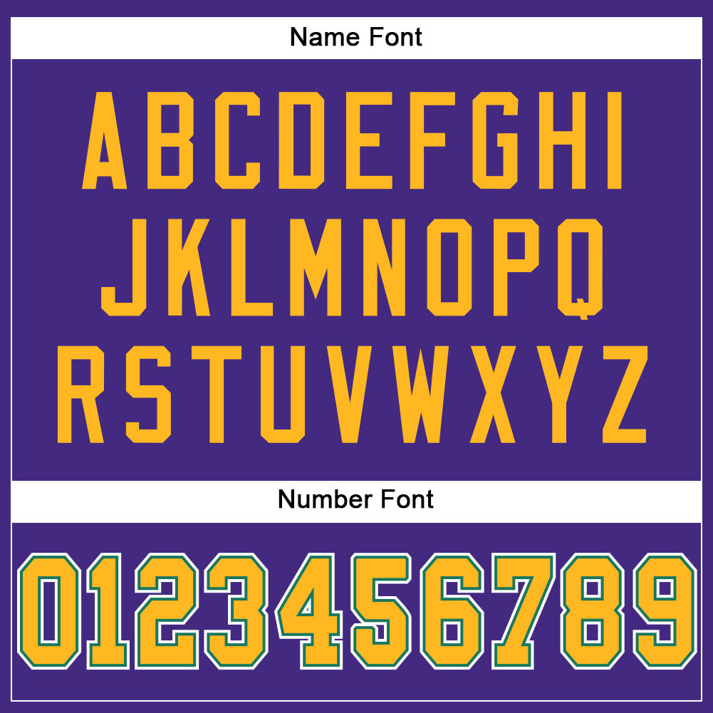 Custom Football Jersey - Purple Gold-Kelly Green Mesh - Style Purple0134