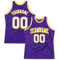 Custom Basketball Jersey - Purple White-Gold Throwback