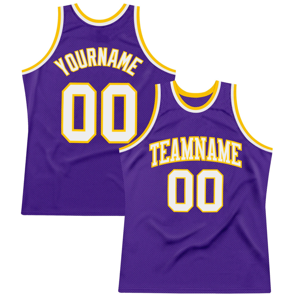 Custom Basketball Jersey - Purple White-Gold Throwback