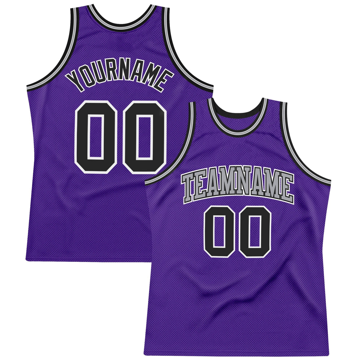 Custom Basketball Jersey - Purple Black-White Throwback - Style Purple0252