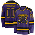 Custom Hockey Jersey - Purple Black-Gold - Style Purple0286