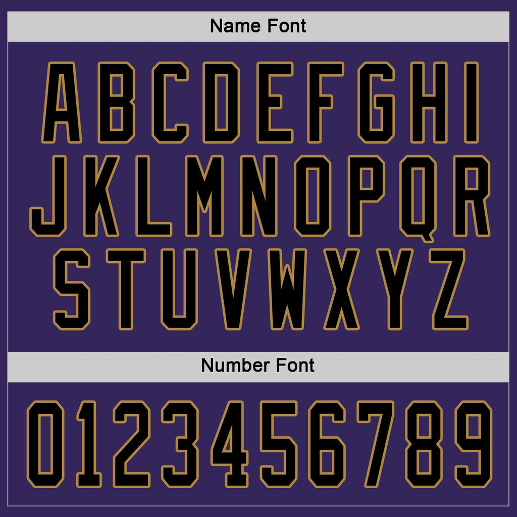Custom Hockey Jersey - Purple Black-Old Gold