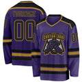 Custom Hockey Jersey - Purple Black-Old Gold