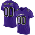 Custom Football Jersey - Purple Black-White Mesh