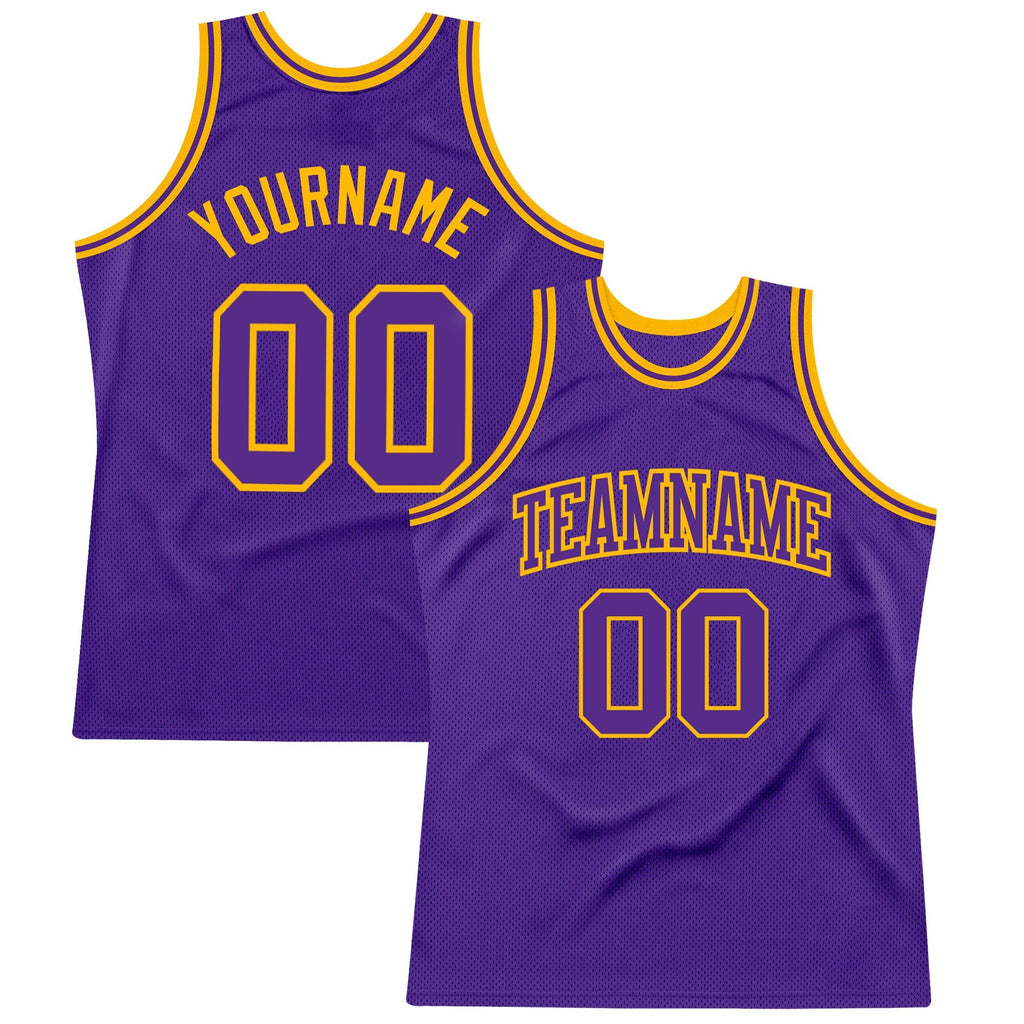 Custom Basketball Jersey - Purple Purple-Gold Throwback