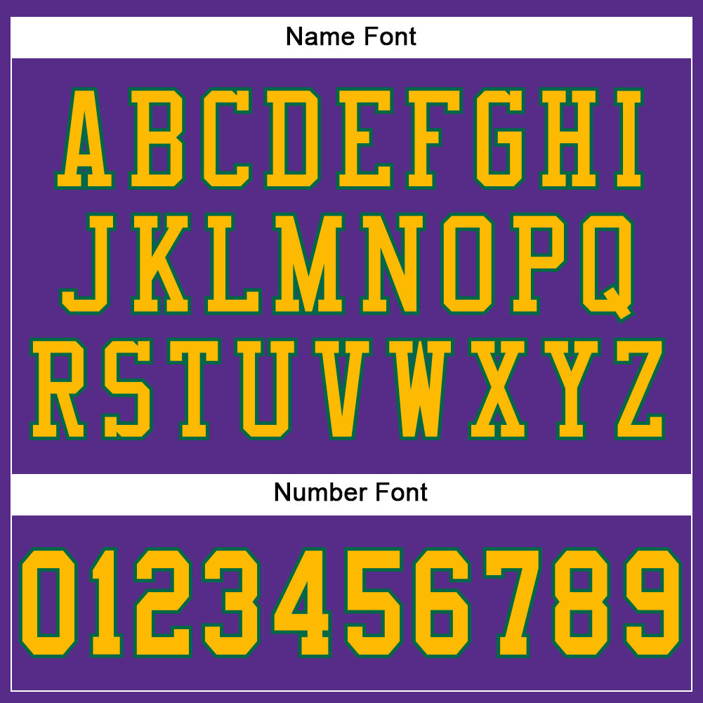 Custom Football Jersey - Purple Gold-Kelly Green Mesh - Style Purple0456