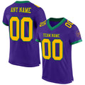 Custom Football Jersey - Purple Gold-Kelly Green Mesh - Style Purple0456