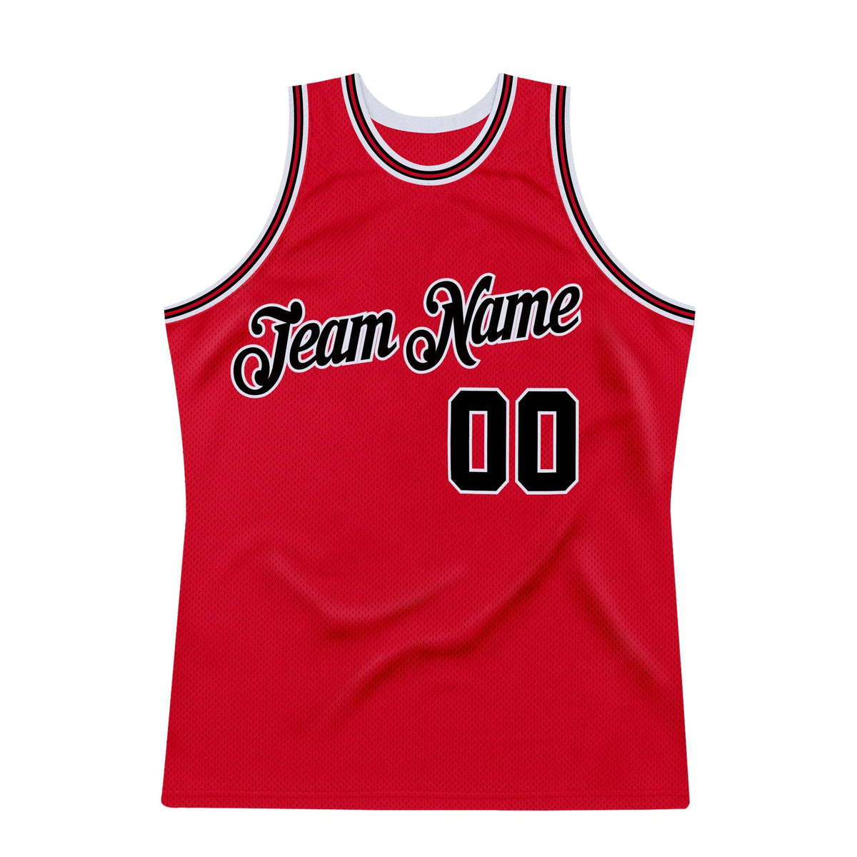 Custom Basketball Jersey - Red Black-Red Throwback