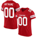 Custom Football Jersey - Red White Mesh