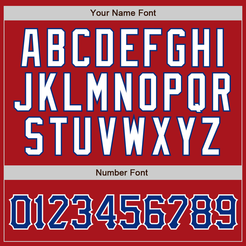 Custom Baseball Jersey - Red White Pinstripe Royal-White