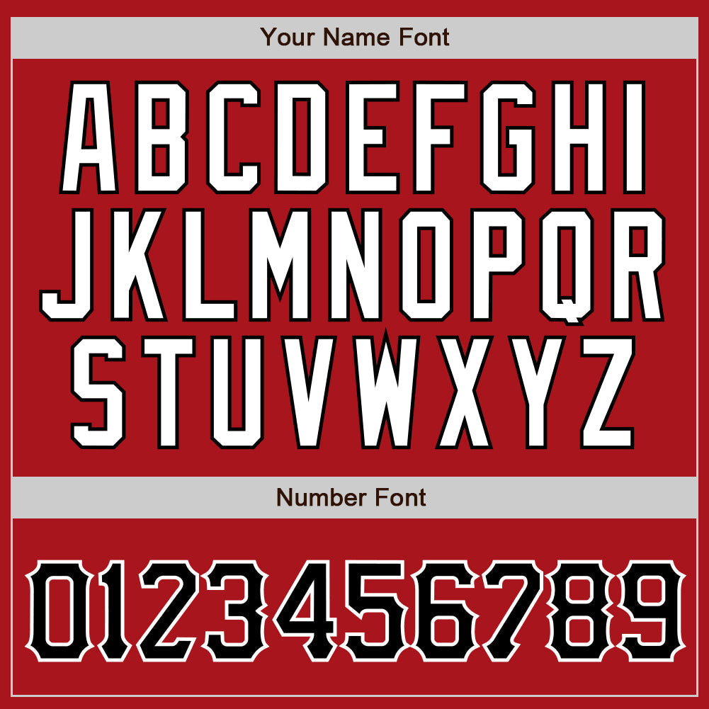 Custom Baseball Jersey - Red Black Pinstripe Black-White - Style Red0431