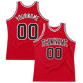 Custom Basketball Jersey - Red Black-White Throwback - Style Red0442