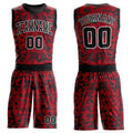 Custom Basketball Jersey - Red Black-White Round Neck Sublimation Uniform - Style Red0460