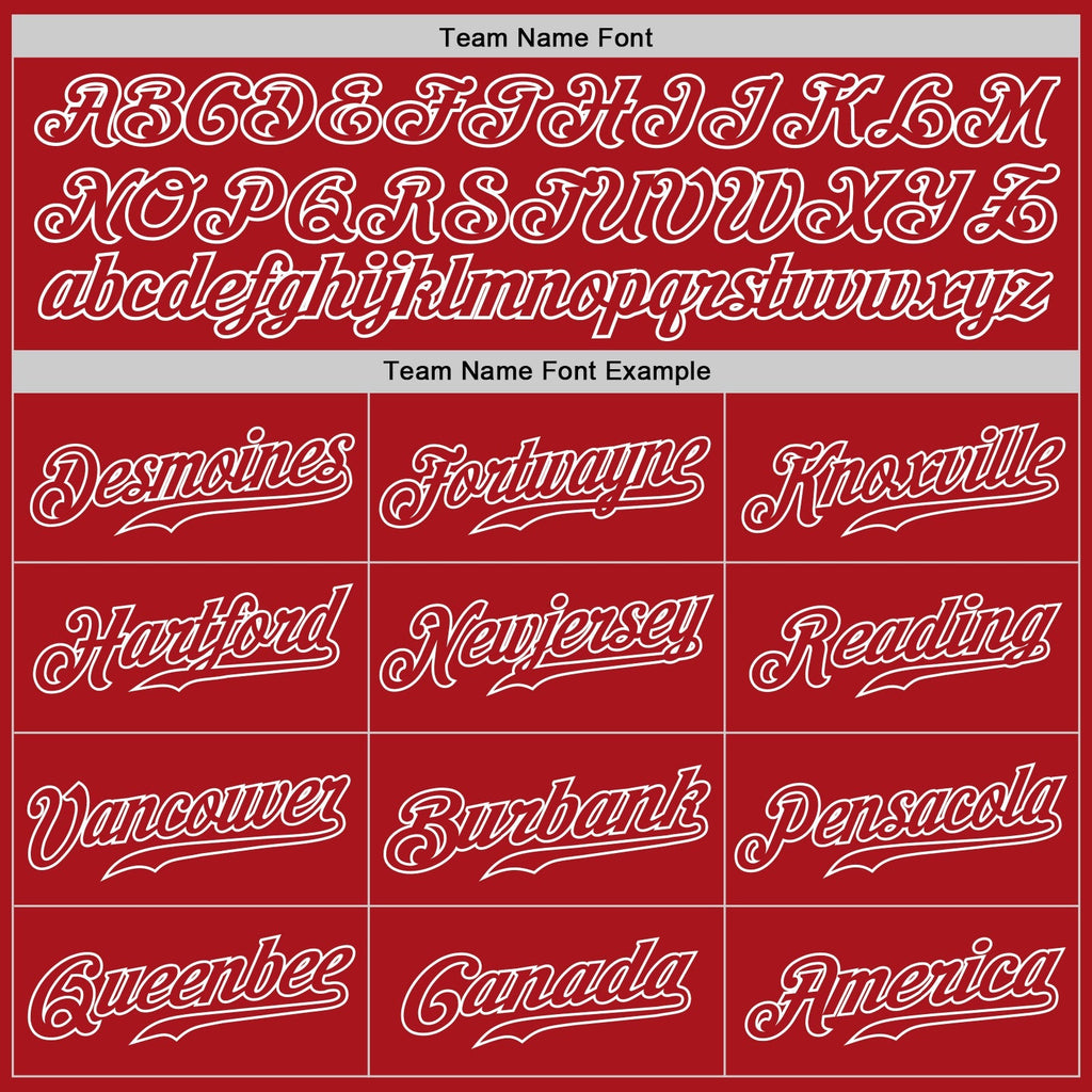 Custom Baseball Jersey - Red Red-White