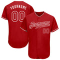Custom Baseball Jersey - Red Red-White
