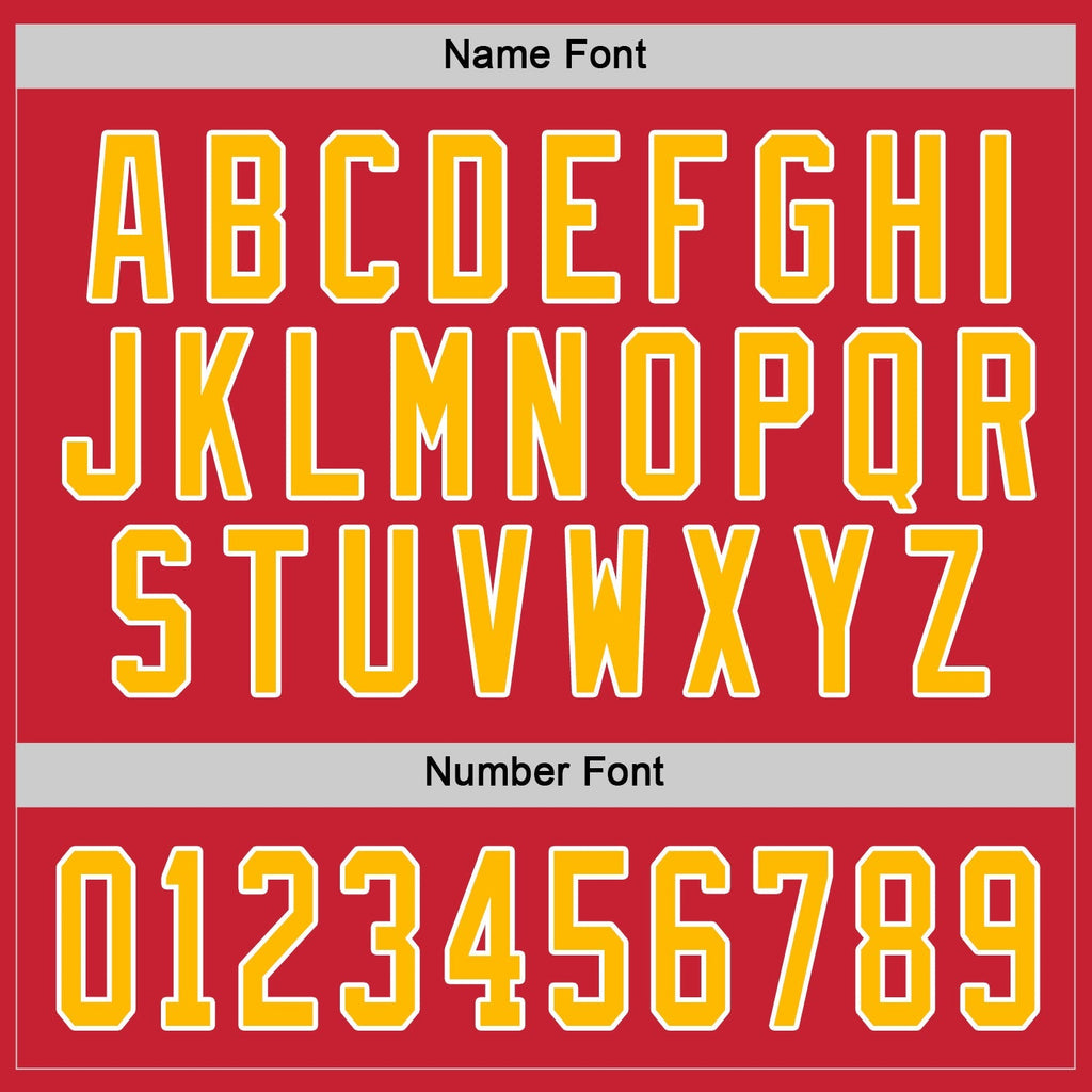 Custom Hockey Jersey - Red Gold-White