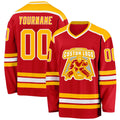 Custom Hockey Jersey - Red Gold-White
