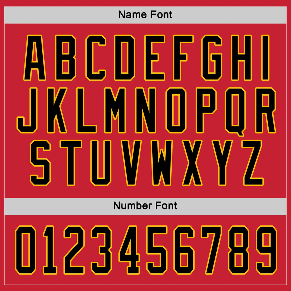 Custom Hockey Jersey - Red Black-Gold - Style Red0478