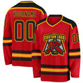 Custom Hockey Jersey - Red Black-Gold - Style Red0478