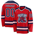 Custom Hockey Jersey - Red Navy-White