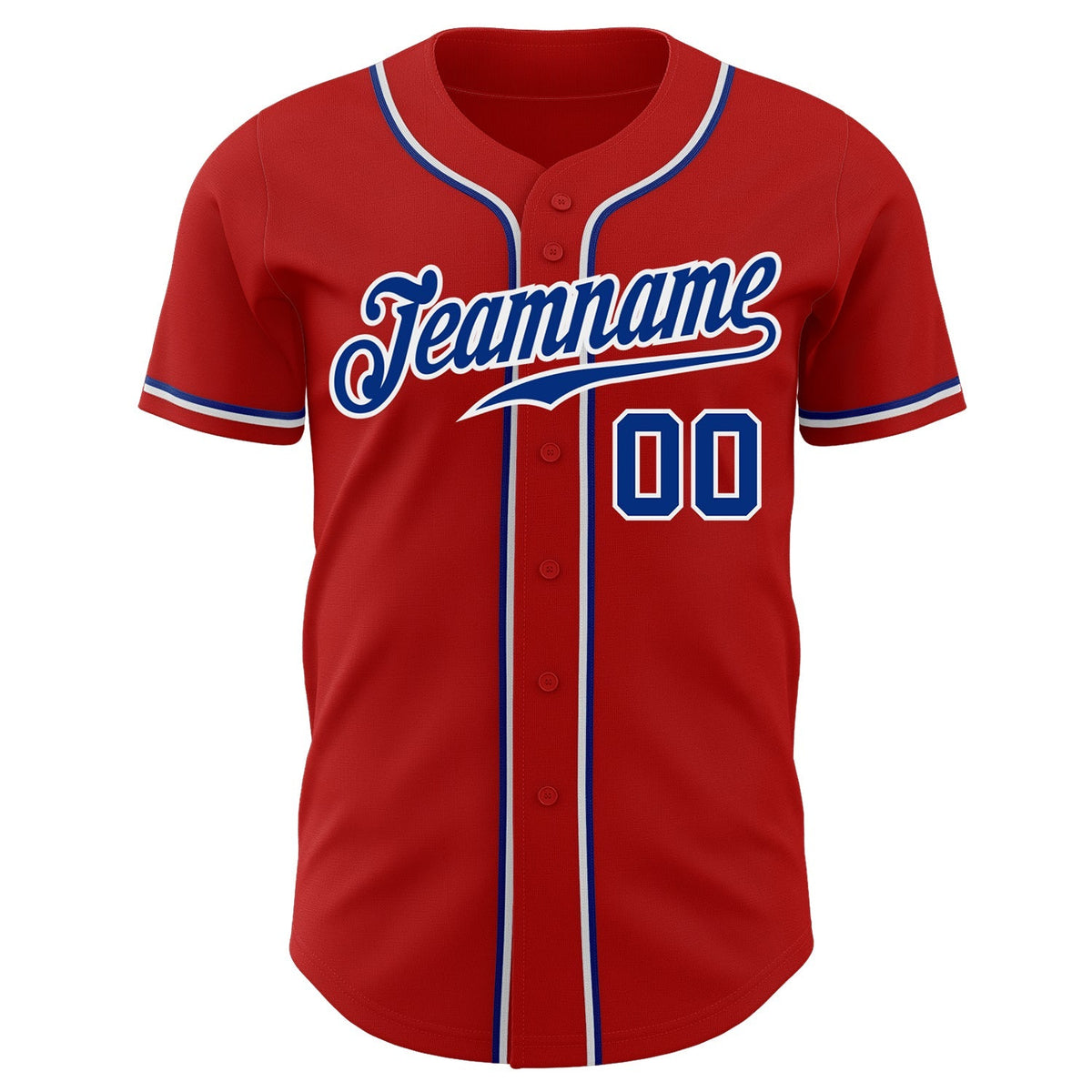 Custom Baseball Jersey - Red Royal-White