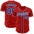 Custom Baseball Jersey - Red Royal-White