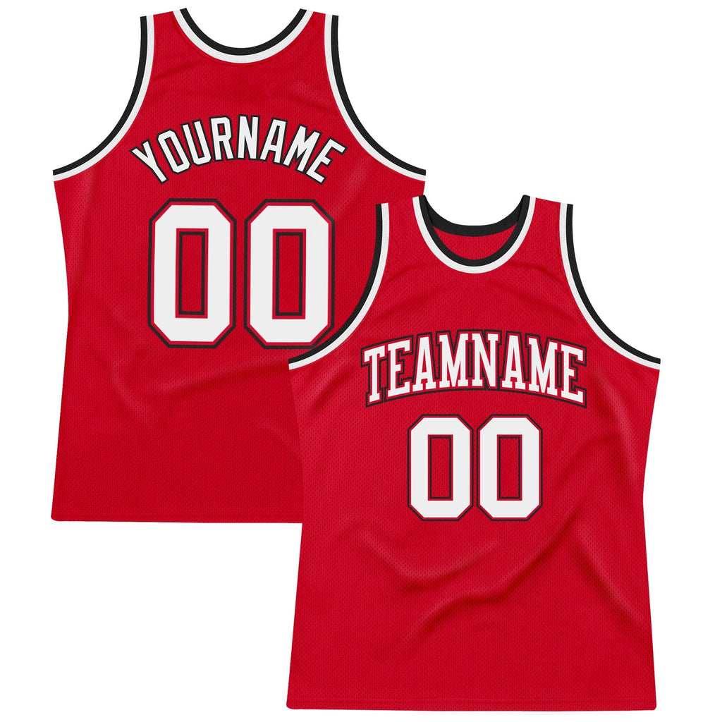 Custom Basketball Jersey - Red White-Black Throwback - Style Red0506