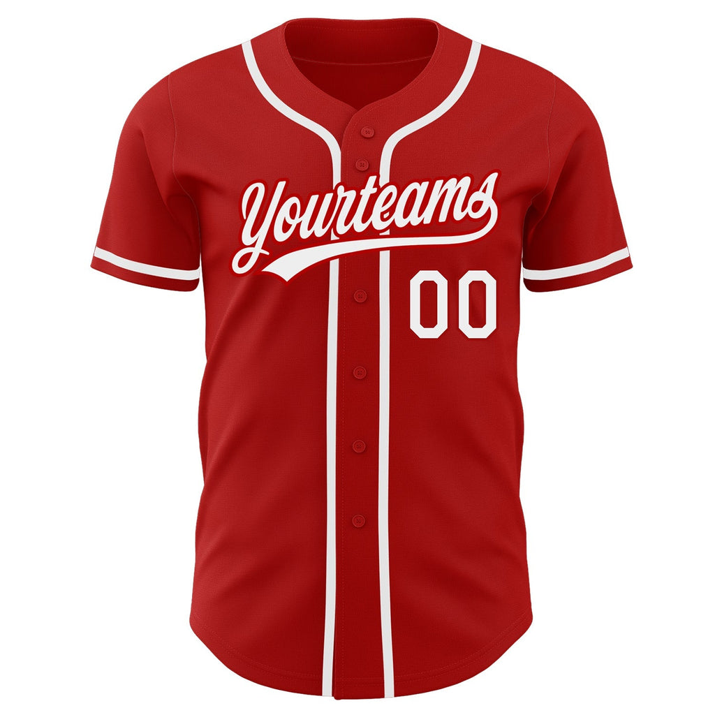 Custom Baseball Jersey - Red White