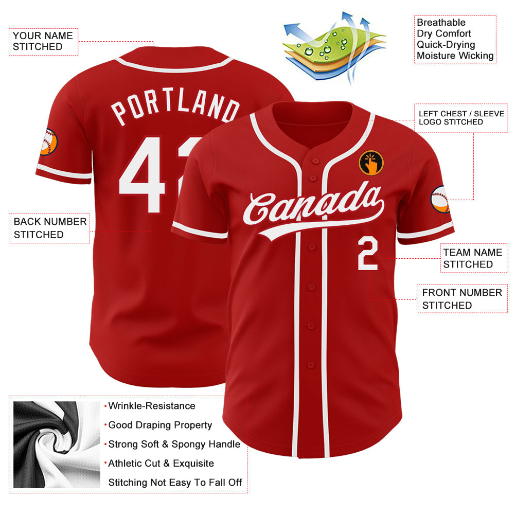 Custom Baseball Jersey - Red White