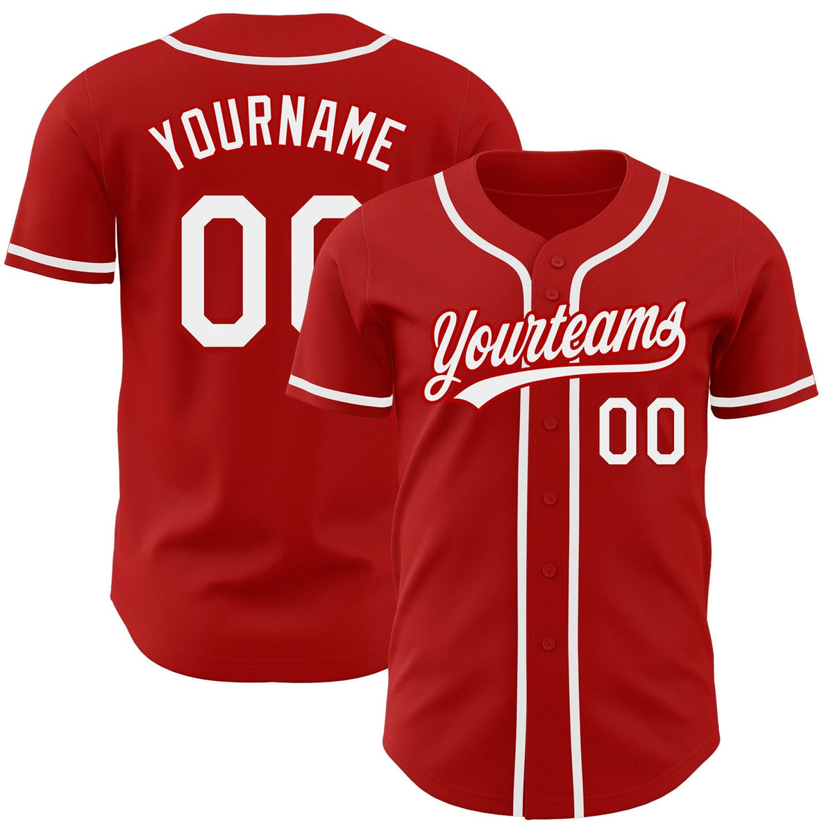 Custom Baseball Jersey - Red White
