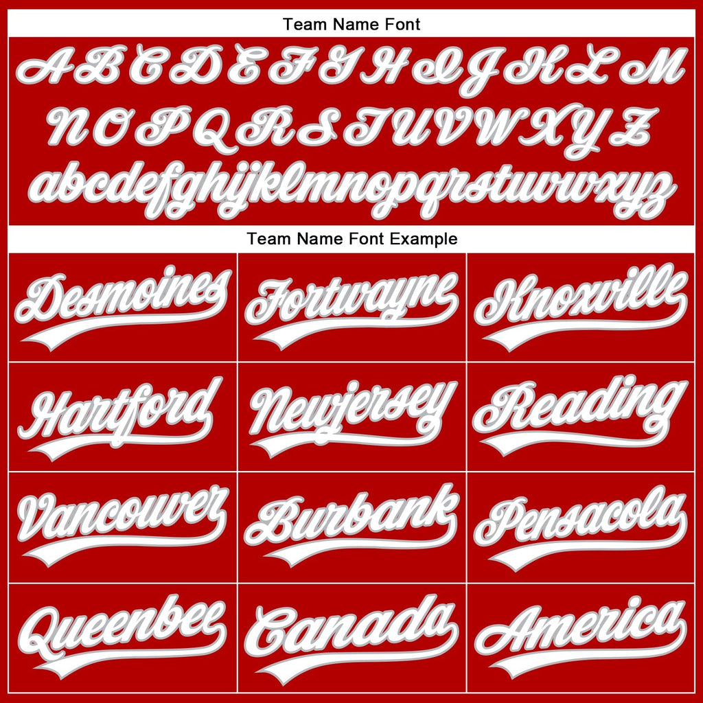 Custom Baseball Jersey - Red White Pinstripe Gray