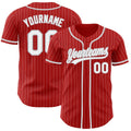 Custom Baseball Jersey - Red White Pinstripe Gray