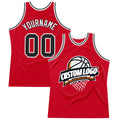 Custom Basketball Jersey - Red Black-White Throwback - Style Red0623