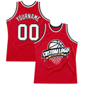 Custom Basketball Jersey - Red White-Black Throwback - Style Red0624