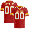 Custom Football Jersey - Red White-Gold