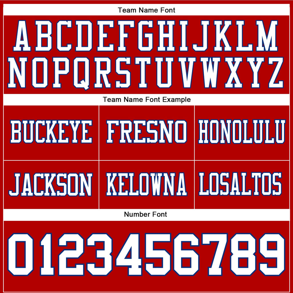 Custom Football Jersey - Red White-Royal