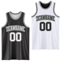 Custom Basketball Jersey - Reversible Black White Double Side Sublimation Set - Style ReversibleD0001