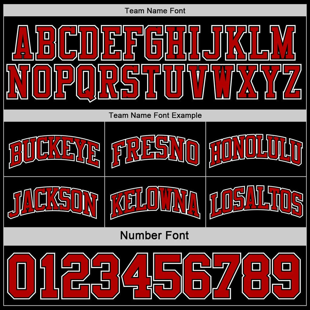 Custom Basketball Jersey - Reversible Black Red-White Double Side Sublimation Set - Style ReversibleD0003