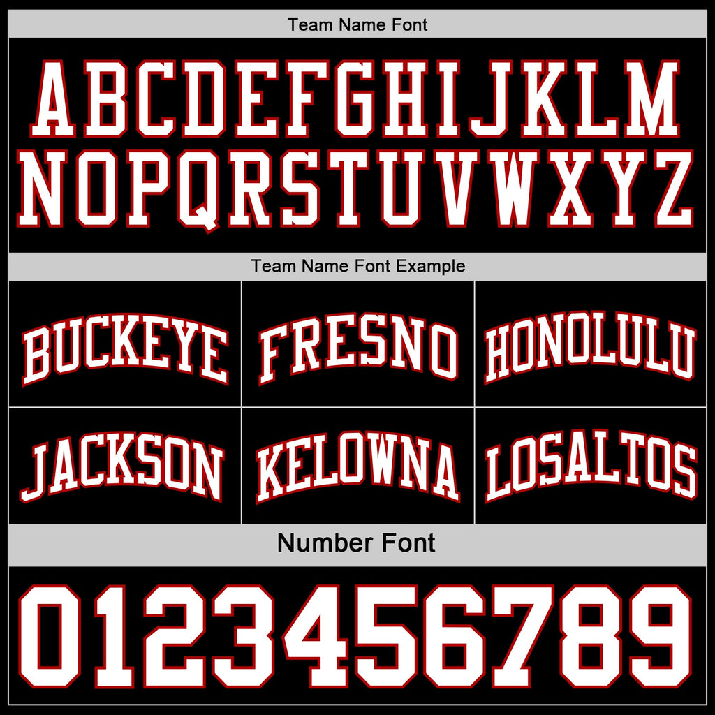 Custom Basketball Jersey - Reversible Black White-Red Double Side Sublimation Set