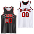 Custom Basketball Jersey - Reversible Black Red-White Double Side Sublimation Set - Style ReversibleD0006